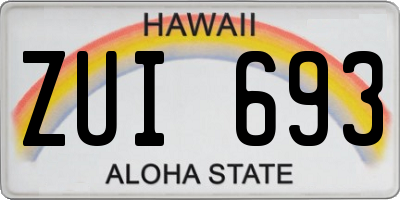 HI license plate ZUI693
