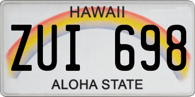 HI license plate ZUI698
