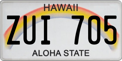 HI license plate ZUI705
