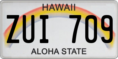 HI license plate ZUI709