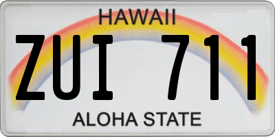 HI license plate ZUI711