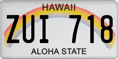 HI license plate ZUI718