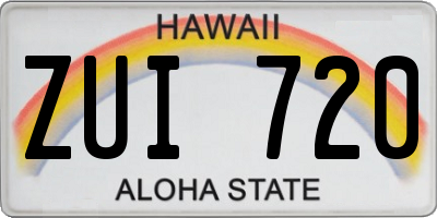 HI license plate ZUI720