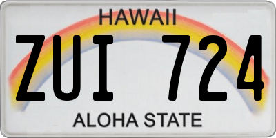 HI license plate ZUI724