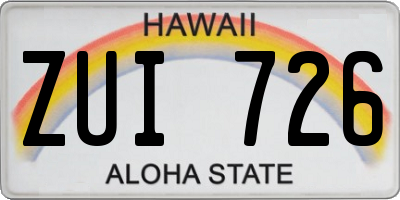 HI license plate ZUI726