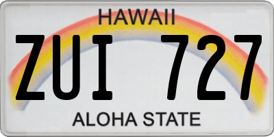 HI license plate ZUI727