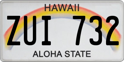 HI license plate ZUI732