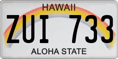 HI license plate ZUI733