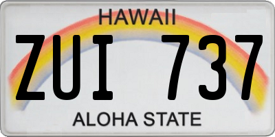 HI license plate ZUI737