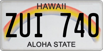 HI license plate ZUI740