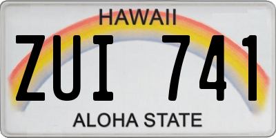 HI license plate ZUI741