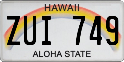 HI license plate ZUI749