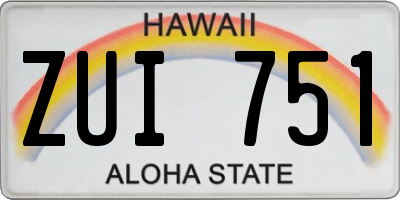 HI license plate ZUI751