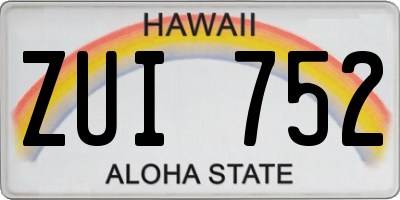 HI license plate ZUI752