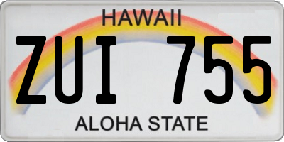 HI license plate ZUI755