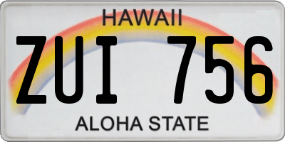 HI license plate ZUI756