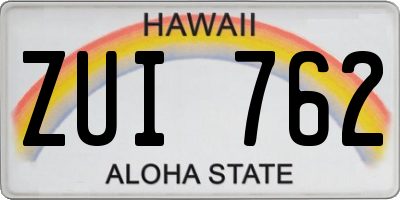 HI license plate ZUI762