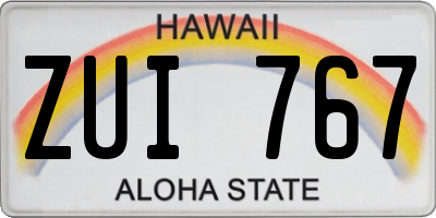 HI license plate ZUI767