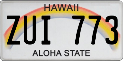 HI license plate ZUI773