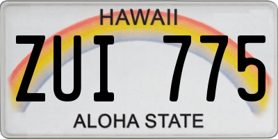 HI license plate ZUI775