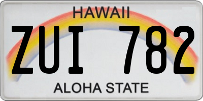 HI license plate ZUI782