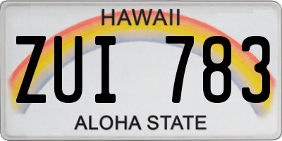 HI license plate ZUI783