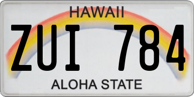 HI license plate ZUI784
