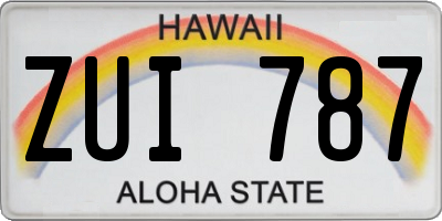 HI license plate ZUI787