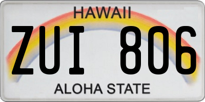 HI license plate ZUI806