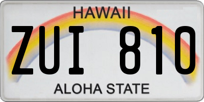 HI license plate ZUI810
