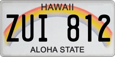 HI license plate ZUI812