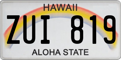HI license plate ZUI819