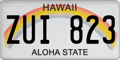 HI license plate ZUI823