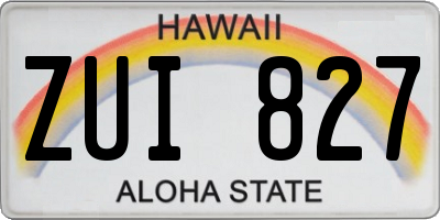 HI license plate ZUI827