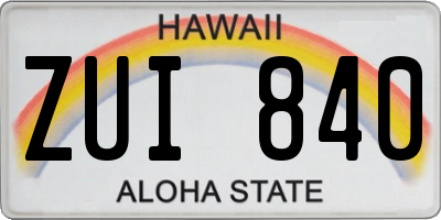 HI license plate ZUI840