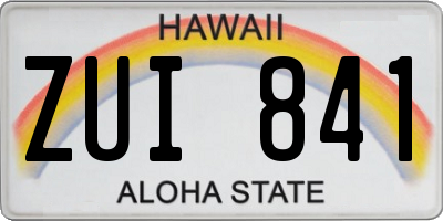 HI license plate ZUI841