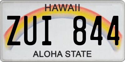 HI license plate ZUI844