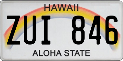 HI license plate ZUI846