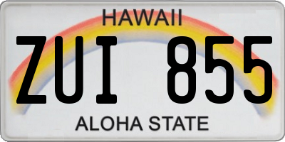 HI license plate ZUI855
