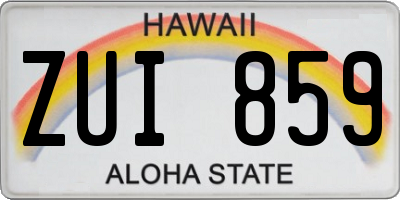 HI license plate ZUI859