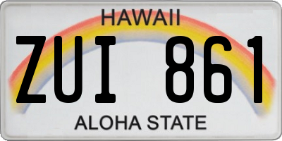 HI license plate ZUI861