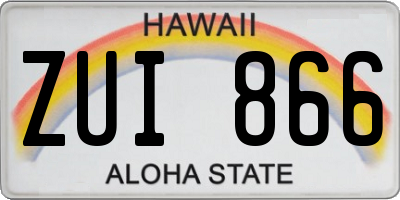 HI license plate ZUI866