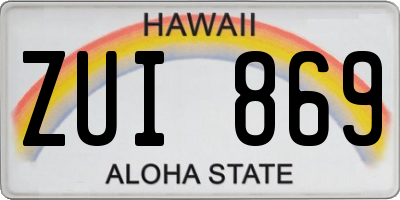 HI license plate ZUI869