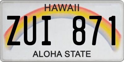 HI license plate ZUI871