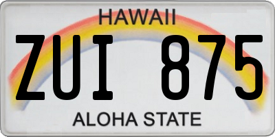 HI license plate ZUI875