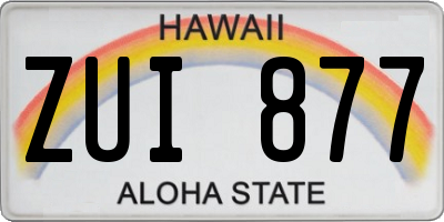 HI license plate ZUI877