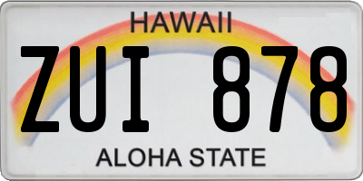 HI license plate ZUI878