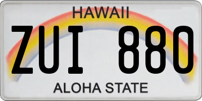 HI license plate ZUI880