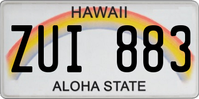 HI license plate ZUI883