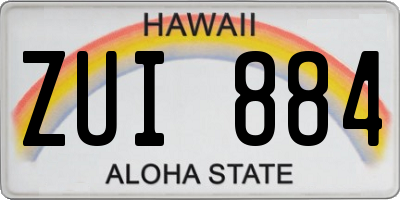 HI license plate ZUI884